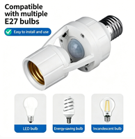 Luz con Sensor de Movimiento PIR de 360 Grados, Base E27, 110-240V, Carga Máxima de 60W, Tiempo de Retardo Ajustable
