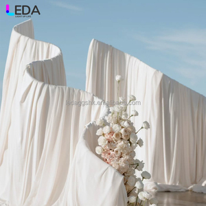ฉากหลังงานแต่งงานแบบกำหนดเองของ LEDA รูปทรงคลื่นขนาดใหญ่ ทำจากเหล็กดัดสีขาว - Product Image 1