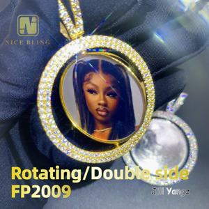 <span class=keywords><strong>Pendentif</strong></span> <span class=keywords><strong>photo</strong></span> rotatif double face en moissanite, argent 925, hip hop rock, cadres <span class=keywords><strong>photo</strong></span> glacés, cadeau de Noël <span class=keywords><strong>pour</strong></span> femmes et hommes - Product Image 2