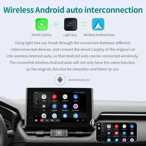 CarPlay ke adaptor nirkabel Apple, kotak AI Android Multimedia mobil bermain kotak TV untuk Netflix Airplay