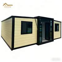 Maison conteneur extensible à vendre, maison conteneur préfabriquée pliable, mini maison modulaire mobile de luxe en acier galvanisé