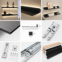 Rak Dinding LED Aluminium Warna Kustom untuk Aksesoris Furnitur, Parfum, Anggur, Kosmetik, Apotek, dan Pajangan Produk Kecantikan