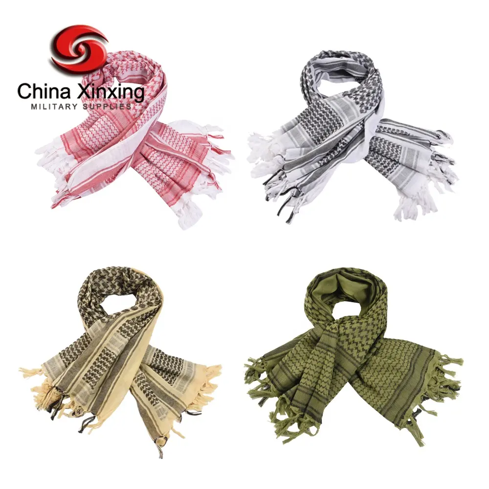 CHINA XINXING Pink Beige Customized Color Wholesale Shemagh SL01 Tactical Shemagh Custom Scarf for Men