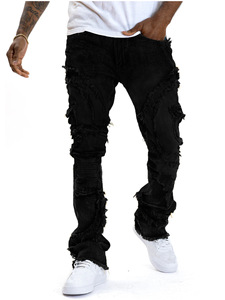 <span class=keywords><strong>Jeans</strong></span> de Mezclilla Vintage para <span class=keywords><strong>Hombre</strong></span>, Desgastados y Rotos, de Secado Rápido, Ecológicos, Estilo Urbano, <span class=keywords><strong>Jeans</strong></span> de Mezclilla de Algodón con Lavado Snow Wash y Corte <span class=keywords><strong>Recto</strong></span> - Product Image 2