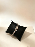 Bracelet ouvert en acier inoxydable incrusté de 36 pierres de zircone cubique, bijoux élégants et raffinés