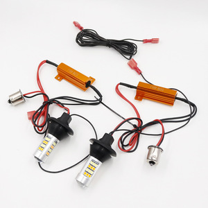Luz de señalización de giro para coche, montada en altura, 1156 BA15S T20, 42 lámparas, bicolor, blanco y amarillo, luz diurna de alta luminosidad y luz trasera - Product Image 3