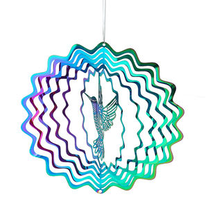 3d Kleurrijke Roterende Wind Spinner Kolibrie Roestvrij Staal Klokkenspel Tuin Opknoping Decor Hanger Vogel Afschrikmiddel - Product Image 2