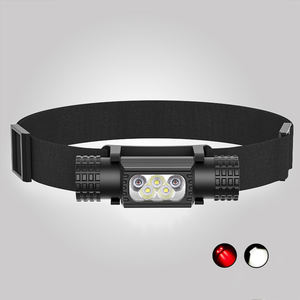 Lampe frontale LED haute puissance Lampe frontale de camping 8 modes Lanterne Batterie rechargeable 18650 Rechargeable Noir - Product Image 3