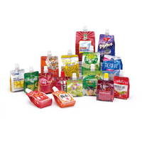Sachet d'emballage Doypack en plastique imprimé personnalisé sans BPA pour jus de fruits et aliments pour bébés, avec soufflet latéral et bec verseur