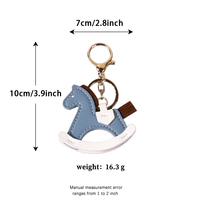Porte-clés Cheval à Bascule en PU Personnalisé OEM&ODM, Pendentif Brodé Multicolore pour Sac à Main, Sac à Dos, Porte-monnaie, Bagage, Portefeuille, Accessoires Quotidiens