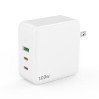 Chargeur USB SChitec 100W, chargeur USB-C Super Charge rapide 100W GaN pour ordinateur portable, téléphone portable