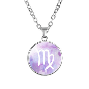 Collier pendentif en alliage simple Douze Constellations : Lion, Taureau, Gémeaux, <span class=keywords><strong>Vierge</strong></span>, Cancer, Bélier, <span class=keywords><strong>Verseau</strong></span>, Sagittaire - Product Image 1
