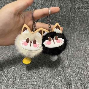 Cute Cartoon Lucky Fluffy Fur Ball Bell cat <b>Puff</b> Keychain Cute Cat Keychain Plush <b>Bag</b> Fashion Pendants Charms - Product Image 6