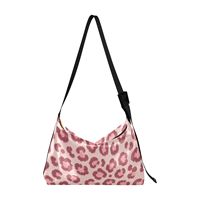 Sac à bandoulière rose imprimé léopard, sac à main léger avec fermeture éclair et sangle réglable pour femme, idéal pour un usage quotidien