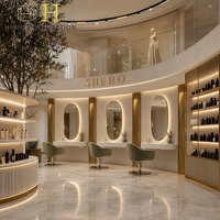 Aménagement complet de salon de coiffure sur mesure, conception d'intérieur tout-en-un avec postes de travail, mobilier de salon, fournitures pour salon de coiffure