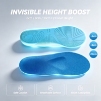 Solette Traspiranti a 4 Strati per Scarpe con Rialzo, Cuscinetti in Gel per Tallone Uomo Donna, fino a 8 cm, Antiscivolo, Invisibili, per Uso Quotidiano