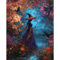 CHENISTORY Peinture par numéros DIY, motif Sorcier d'Halloween, pour adultes, cadeau DIY, tableau mural, décorations pour la maison