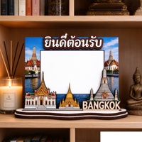 Bingkai Foto Kayu Universal Bangkok untuk Meja, Bingkai Gambar untuk Foto Cetak, Bingkai Suvenir, Kerajinan Tangan Kayu