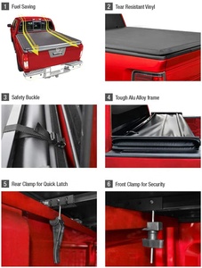 Copertura Tonneau Morbida Impermeabile a Tre Pieghe con Chiusura per Cassone <span class=keywords><strong>Nissan</strong></span> <span class=keywords><strong>Pick</strong></span>-up - Product Image 4
