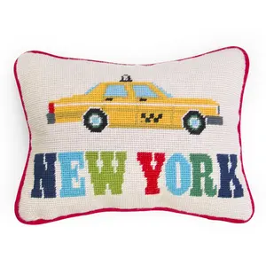 Factory Supplying New York Couch Embroidery Rectangular Pillow