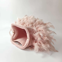 Pochette de soirée en tissu polyester fait main Yiwu Yingzi avec fermeture à clip, douce pour un design plumeux et un look luxueux