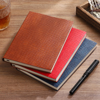 Carnet de notes A5 à texture crocodile avec couverture souple en cuir PU et emplacement pour stylo