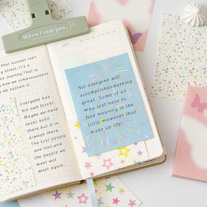 กระดาษโน๊ตติดกาวลายรุ้งสามารถฉีกได้แผ่นแปะแปะสไตล์แผ่นบันทึกตกแต่งมูลค่าสูง - Product Image 3