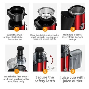 Mixeur/Extracteur de Jus Transfrontalier en Acier Inoxydable <span class=keywords><strong>Silver</strong></span> <span class=keywords><strong>Crest</strong></span> avec Goulotte Large, Séparation Centrifuge Pulpe-Jus, Multi-usages - Product Image 3
