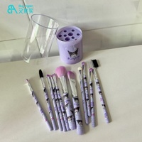 Marchés chinois outils de maquillage en ligne filles coffret cadeau 12 pièces personnages d'anime de dessin animé Kuromi maquillage pinceaux ensemble avec boîte