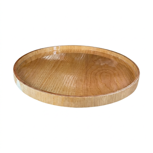 Handmade Large Bamboo <b>Tray</b> Eco-Friendly Natural Wooden Serving Plate for Coffee <b>Tea</b> Food for Desk Use in Kitchen - Product Image 1