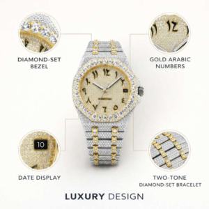 Montre pour homme en acier inoxydable avec diamants Moissanite VVS de haute qualité, chronographe automatique ETA, plaqué or blanc, entièrement sertie de pierres, style sport - Product Image 5