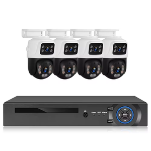 Tahan Cuaca IP66 akses jarak jauh cerdas gerak pelacakan penglihatan malam HD POE Kit pengawasan 8CH IP PTZ sistem kamera keamanan