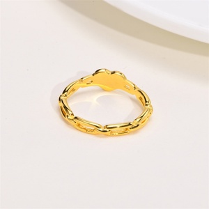 Non Tarnish Stainless Steel Chain <b>Ring</b> 18k Gold Plated Heart <b>Finger</b> <b>Ring</b> - Product Image 4