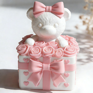 Stampo in Silicone per Candele Aromaterapiche a Forma di Coppia di Orsi, Ornamento Fai-da-Te per Candele Artigianali a Forma di Animali Cartoon - Product Image 5