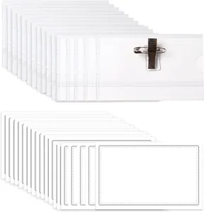 Бестовые прозрачные держатели для бейджей из ПВХ, бирки с именами и булавками, печатные карты с логотипом, пластиковые именные втулки - Product Image 1