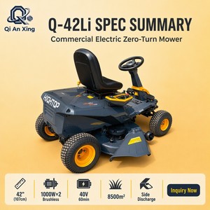 Tondeuse autoportée sans fil 40V à batterie lithium, bac de ramassage, largeur de coupe 42 pouces (107 cm), moteur sans balais, éjection latérale Q-42Li Dual - Product Image 1