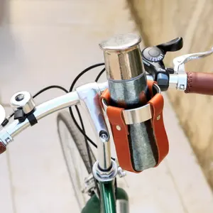 पोर्टेबल पु चमड़े बाइक पानी की बोतल धारक साइकिल पेय चाय कप मामले बर कप धारक