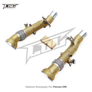 ท่อไอเสียแบบดาวน์ไปป์ Factory Gold Shielding สำหรับ Ferrari 296 GTB V6 3.0 ปี 2021-2024 ยี่ห้อ Boska ผลิตจากสแตนเลสสตีลแบบ High Flow - Product Image 3