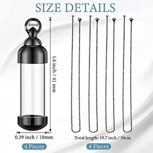 Stainless Steel Glass Transparent Urn Pendant Can Open Perfume Bottle for Men Women Ashes Jar for Dogs <strong>Cats</strong> Dog <strong>Cat</strong> <strong>Memorial</strong> - Product Image 3