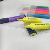 Bestationery China Stationery Promotion Flat Hold Florescent Colored Logo Custom Bulk Writing Scented Highlighter Pen Set