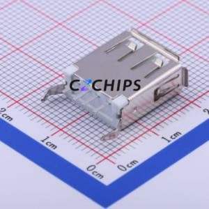 U-USBAS04P-F001 USB Connector Through hole Component (THT) Connector Type-A USB 2.0 Female Through Hole - Product Image 2