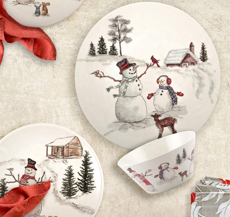 Experiencia gastronómica elegante con vajilla de melamina navideña