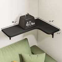 Étagères d'angle murales, lot de 5 étagères flottantes noires pour mur, salle de bain, cuisine, chambre, décoration intérieure, salon