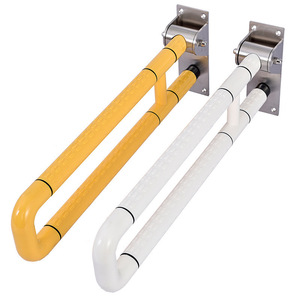 Barre d'appui murale pliable pour toilettes, capacité de charge 300 kg, acier inoxydable brossé, design moderne et simple, barre de sécurité pour salle de bain - Product Image 4
