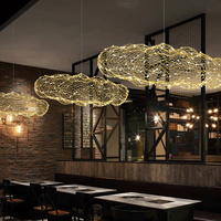 Nuage flottant lustres à LED et lampes suspendues treillis métallique créatif nuages forme hôtel centre commercial blanc salon fer salle à manger 60
