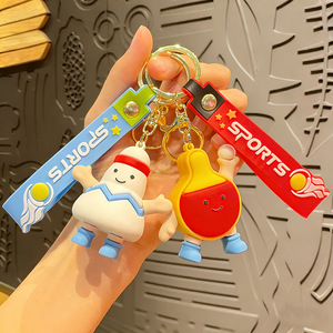Llavero de Balón Deportivo, Lindo Colgante de Fútbol/Baloncesto de Dibujos Animados con Correa para la Muñeca, Colgante para Bolsa para Niños y Aficionados al Deporte - Product Image 2