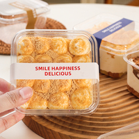 Boîte d'emballage transparente carrée en plastique PET de 1 mm d'épaisseur pour mousse, tiramisu, gâteau, dessert