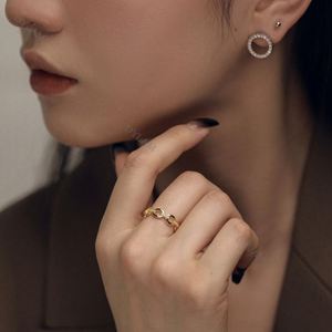 Dylam Trendy 925 Sterling Silver 18k Gold Plated Curb Chain <b>Finger</b> <b>Ring</b> Link Chain Opening <b>Rings</b> for Women - Product Image 2