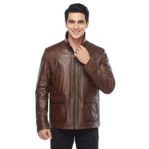 OEM Fashion Genuine <b>Leather</b> <b>Jacket</b> Black for <b>Men</b> Wholesale Manufacturers From Pakistan Best <b>Leather</b> <b>jacket</b> for <b>men</b> - Product Image 1