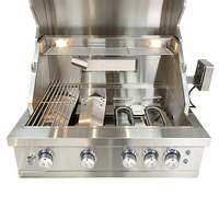 Barbecue à gaz CE Premium durable en acier inoxydable 304 intégré pour cuisine extérieure, cour et jardin, 4 brûleurs (GPL/GN)